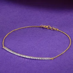 GIVA Gold Serene Love 14 Kt Diamond Bracelet-image-21