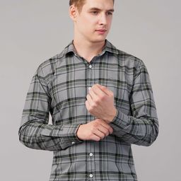 Binioz Men Classic Tartan Checks Opaque Checked Casual Shirt-picture-39