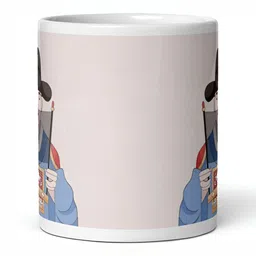 Mr UVD White & Blue Printed Ceramic Matte Mugs Set of Cups and Mugs image 3