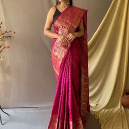 MORDEN MUSE Zari Pure Silk Saree-image-8