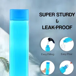 Kuber Industries Blue Set of 3 Plastic Solid Water Bottle image 3