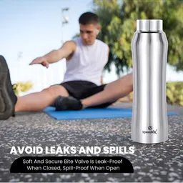 Speedex Silver & Black 6 Pieces Stainless Steel Water Bottle - 1000 ml Each image 2