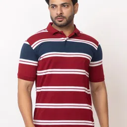 WILD COPS Men Striped Polo Collar T-shirt-picture-19