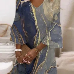 StyleCast Women Abstract Printed V-neck Flared Sleeve A-Line Mini Dress-picture-32