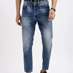 SHOWOFFFF Men Comfort Regular Fit Low-Rise Light Fade Acid Wash Jeans-picture-16