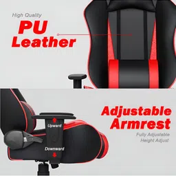 ASE GAMING Red Gold Series Footrest Neck & Lumbar Pillow Gaming Chair image 3