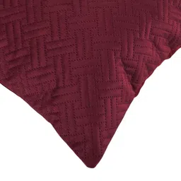 BIGGER FISH Maroon Set of 5 Velvet Rectangle Chevron Patterned Cushion Covers image 2