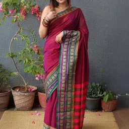 Weaves of Tradition Woven Design Zari Pure Cotton Narayan Peth Saree-image-68