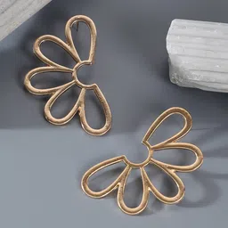 DressBerry Gold-Plated Floral Shaped Drop Earrings-picture-33