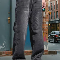 FUDE PRIDE Men Mid-Rise Light Fade Stretchable Baggy Jeans image 3