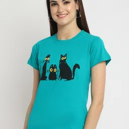 Tromko Women Pack of 3 Typography Printed Round Neck Cotton Regular Fit T-shirts image 5