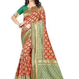 SAREEFLAME Ethnic Motifs Zari Pure Silk Banarasi Saree image 4