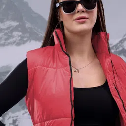 Stylecast X Kotty Women Mock Collar Solid Lightweight Puffer Jacket image 3