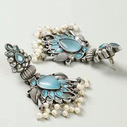 VIVAZS Peacock Shaped Drop Earrings image 2