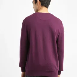levi's Men's Solid Purple Crew Neck Sweatshirt image 3