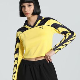 Puma Road To Unity Printed Slim Fit Long Sleeve Football Jersey Crop T-Shirt-picture-12