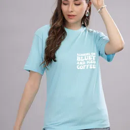 FALTU.CO Women Printed Drop-Shoulder Sleeves Pure Cotton T-shirt image 4