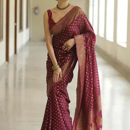 Anjaneya Sarees Woven Design Zari Silk Blend Banarasi Saree image 2