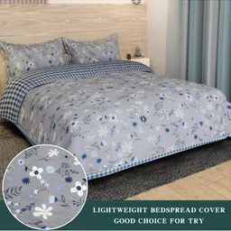 Innovative Edge Ultrasonic Grey Printed Cotton 210 TC Queen Bedsheet Set 2.28m x 2.54m-picture-11