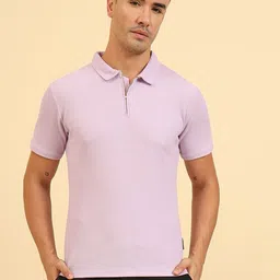 UNIQSOME Self Design Polo Collar T-shirt-picture-41