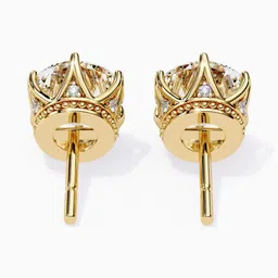 VALANOVA 14 Kt Gold Lab Grown Diamond Stud Earrings - 1.72 g image 3