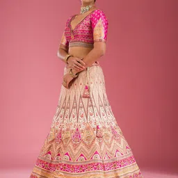 Koskii Embellished Beads and Stones Semi-Stitched Lehenga & Blouse With Dupatta image 3