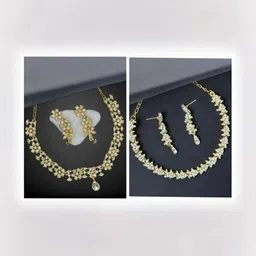 Women Click Set Of 2 Stone-Studded Jewellery Set image 1