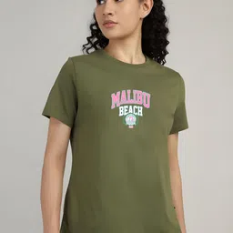 SZN Typography Printed Round Neck Pure Cotton T-shirt-image-7