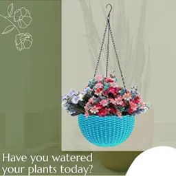 go hooked Rattan Hanging Planters Pot with Metal Hanging Chain image 5