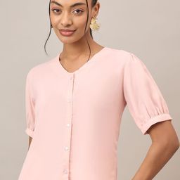 R.Code by The Roadster Life Co. Puff Sleeve Shirt Style Top-picture-30