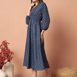 Femvy Print Crepe Fit & Flare Maxi Dress image 3