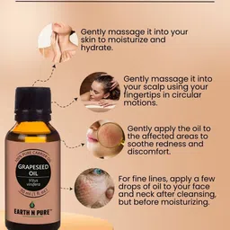 EARTH N PURE 100% Grapeseed Carrier Oil Natural & Therapeutic Grade - 30 ml image 5
