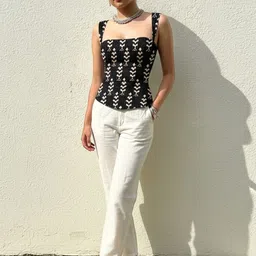 AAHWAN Ethnic Motifs Print Styled Back Top image 4