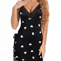 Veeva Beauty & Fashion V-Neck Self Design Baby Dolls-image-60