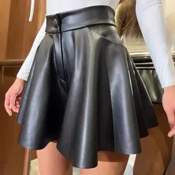 bebe Women High Rise Flared Mini Skirts image 4