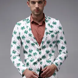 SHOWOFFFF Printed Slim-Fit Single Breasted Blazer-picture-15