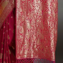 Anouk Rustic Floral Woven Design Zari Banarasi Saree image 5