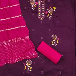 LeeliPeeri Designer Embroidered Unstitched Dress Material image 2