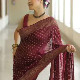 Anjaneya Sarees Woven Design Zari Silk Blend Banarasi Saree image 5