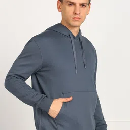 Alan Jones Men Solid Hooded Long Sleeves Pullover Regular Sweatshirt image 5