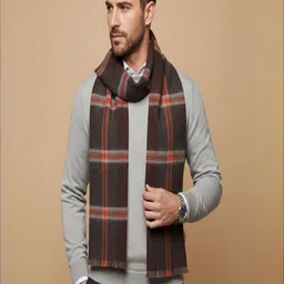 MUFFLY Men Checked Merino Wool Mufflers-picture-25
