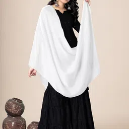 EBADAT Women White Cotton Solid Daily Wear Dupatta-picture-31