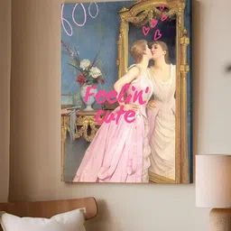 Myntra Elegant Homes Pink & Gold-Toned 1 Piece Canvas Other Wall Paintings-image-78