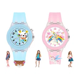 Spiky Unisex Kids Printed Dial & Embellished Straps Analogue Watch Combo_Unimonk image 2