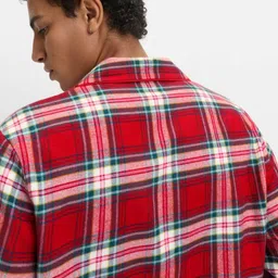 Marks & Spencer Checked Pure Cotton Shirt With Pyjamas image 4