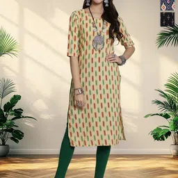 HERE&NOW Selection Of 3 Ethnic Motifs Printed Round Neck Straight Kurta-picture-32