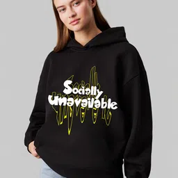 RAYACLOSET Women Printed Hooded Sweatshirt-picture-24