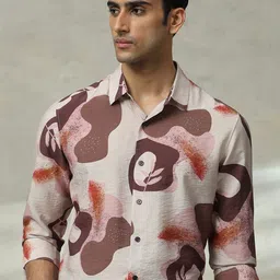 Mufti Men Slim Fit Spread Collar Abstract Printed Casual Shirt-picture-27