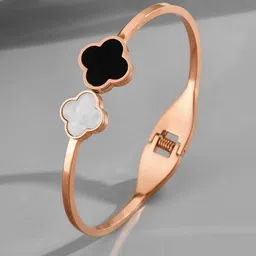 Designs & You Women Mother of Pearl Rose Gold-Plated Bangle-Style Bracelet image 4