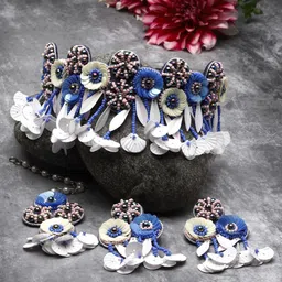 Moedbuille Silver-Plated Beaded & Sequins-Studded Jewellery Set image 1